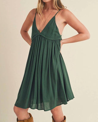 Aemi + Co - Ruched Plunge Mini Cami Dress