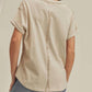 Aemi + Co - Short Sleeve Faux Wrap Top