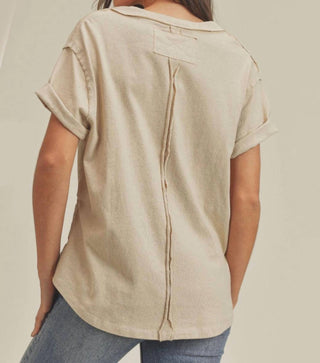 Aemi + Co - Short Sleeve Faux Wrap Top