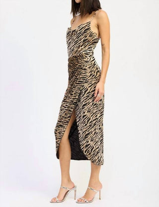 Emory Park - Gathered Midi Dress With Cowl Neck