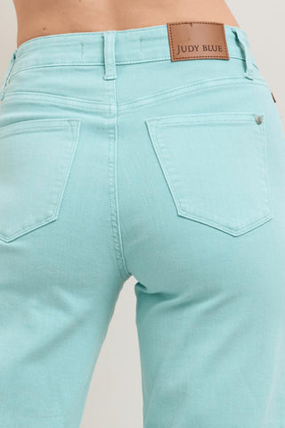 Judy Blue - Calça Jeans Curta Cintura Alta Perna Larga