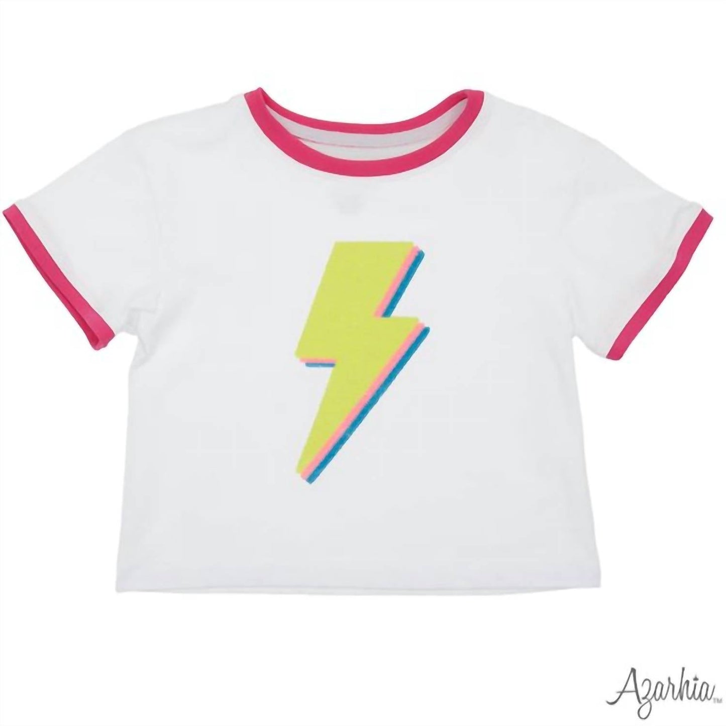 Azarhia - Girls Sequin Lightning Bolt Ringer Tee