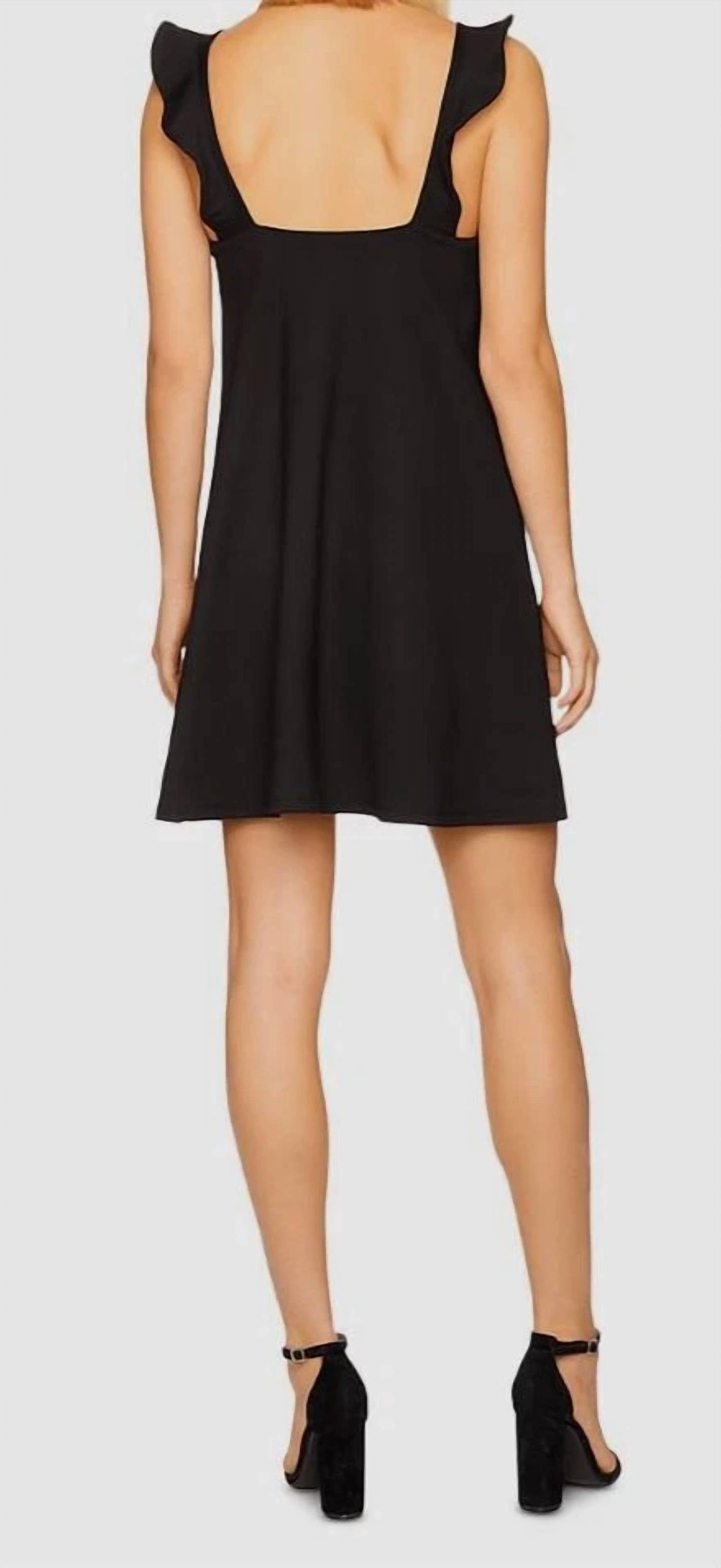Susana Monaco - Ruffle V Strap Trapeze Mini Dress