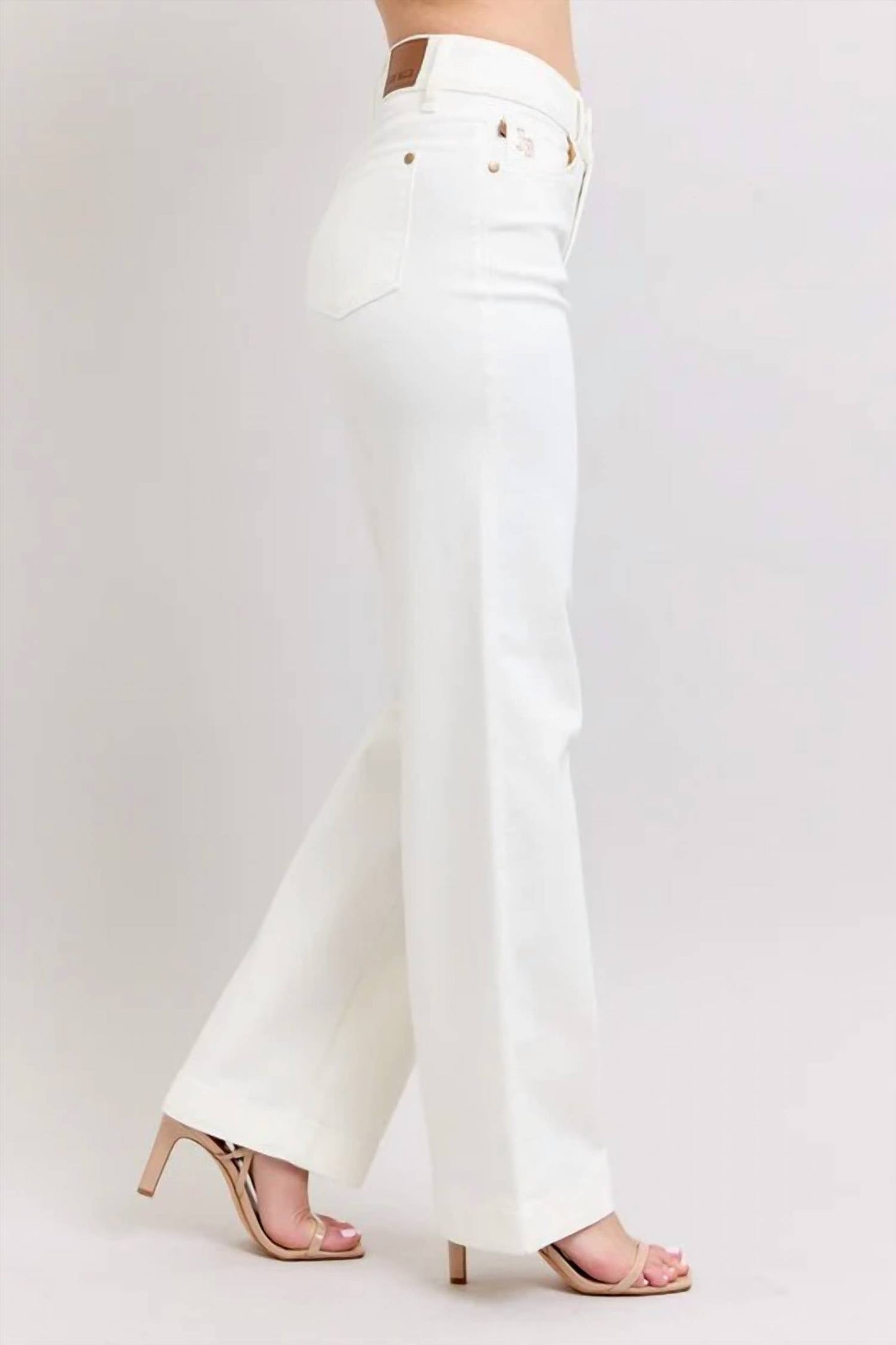 Judy Blue - High Waist Double Button Trouser Wide Jeans