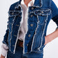Q2 - Denim Jacket With Frayed Design