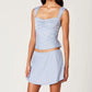 Nia - Sleeveless Lace Trim Tie Back Top