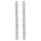 14K White Gold 2.0 Cttw Round Brilliant Cut Diamond Oblong Hinged Leverback Hoop Earrings (I-J Color, I1-I2 Clarity)