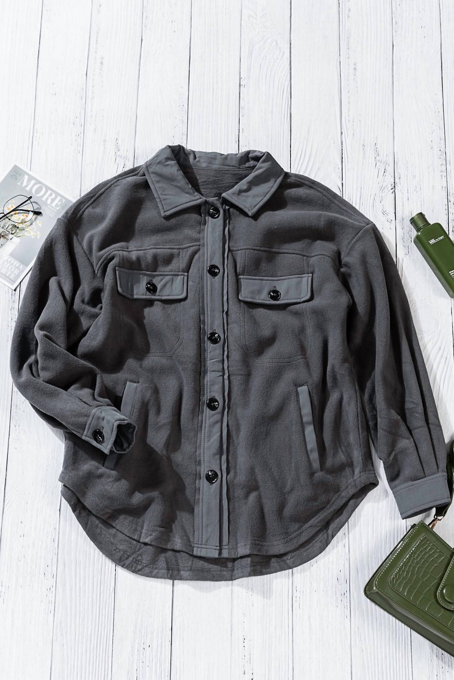 Dear Lover - Turn Down Collared Shacket