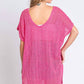Trendsi - GeeGee Short Sleeve Side Slit Knit Cover Up Dress