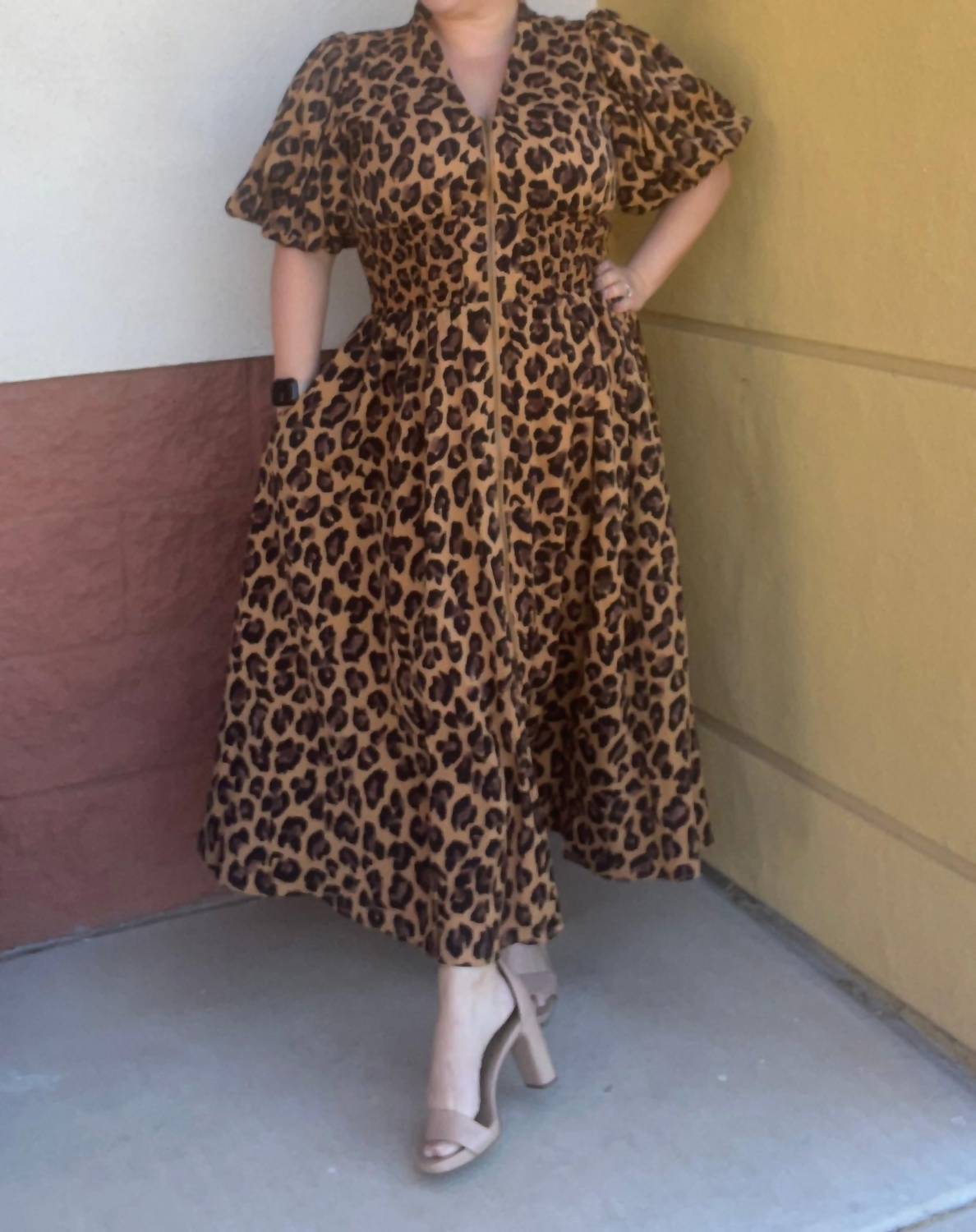 Entro - Camel Zipper Dress