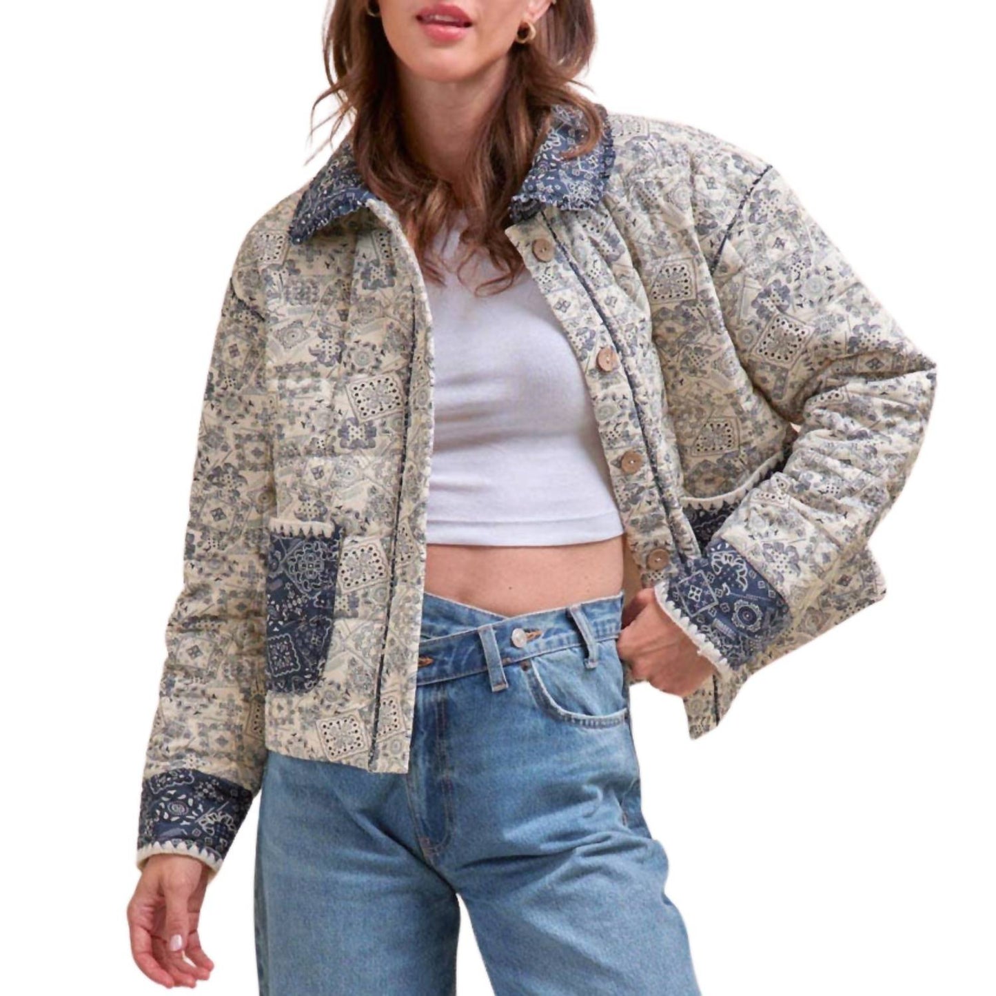&Merci - Bandana Print Quilted Jacket