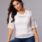 Angel Apparel - Crochet 3/4 Sleeve Top