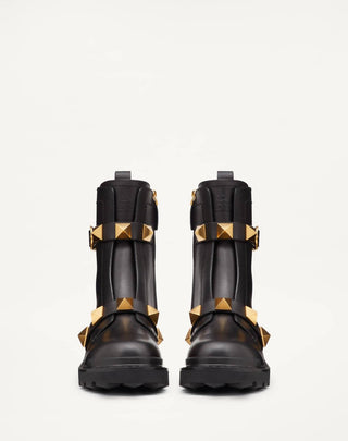 Valentino Garavani - Botas de combate femininas com tachas romanas