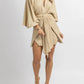 Mable - LINEN DOLMAN SLEEVE MINI DRESS