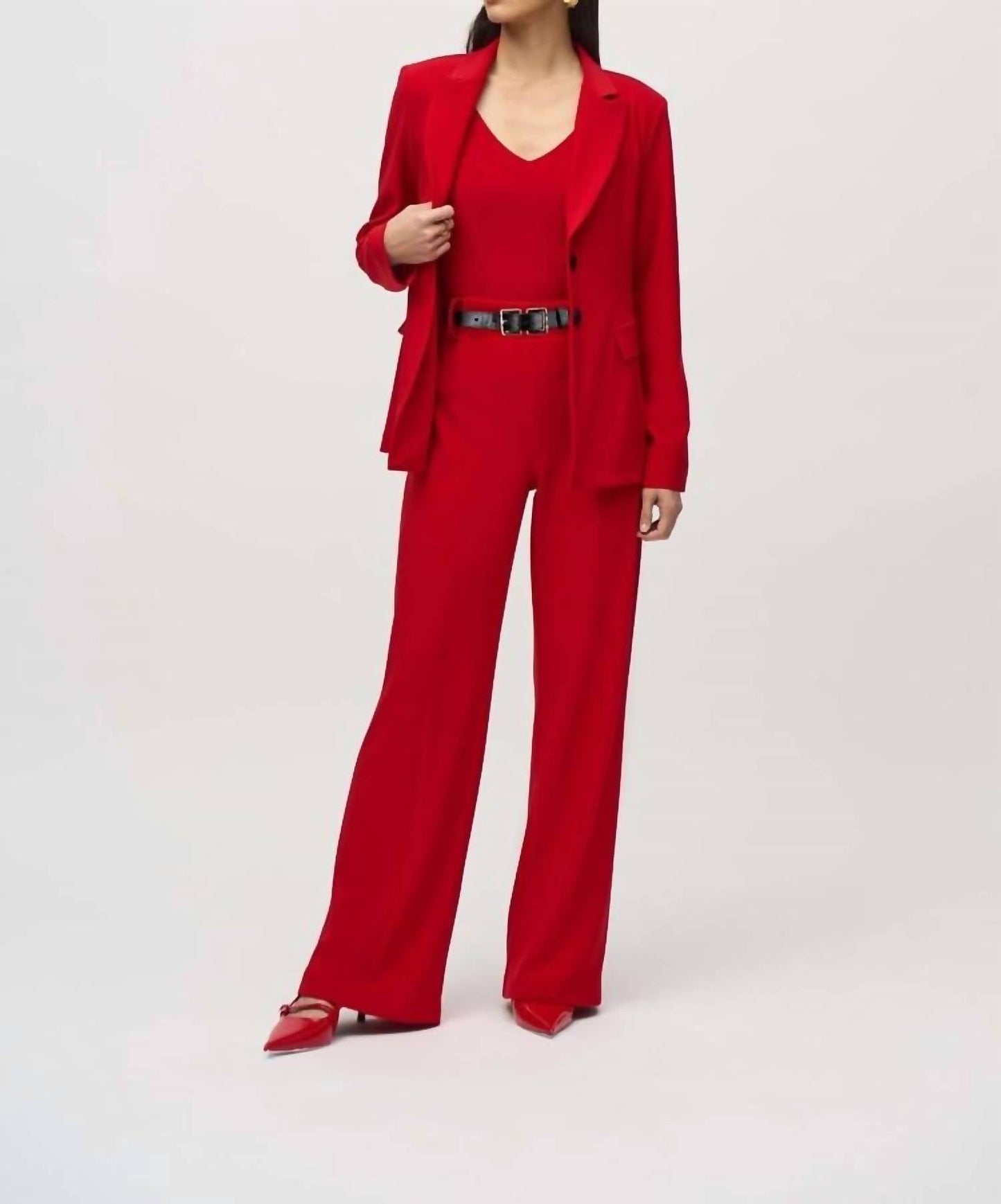 Joseph Ribkoff - Silky Knit Belted Wide-leg Pants