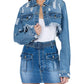 American Bazi - Chic Cropped Distressed Denim Jacket