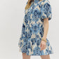 Entro - Boho-inspired Short Puff Sleeve Ruffle Hem Mini Dress