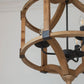 3 Light Wood Drum Chandelier, Hanging Light Fixture With Adjustable Chain For Kitchen, Bulb Not Included - Brown