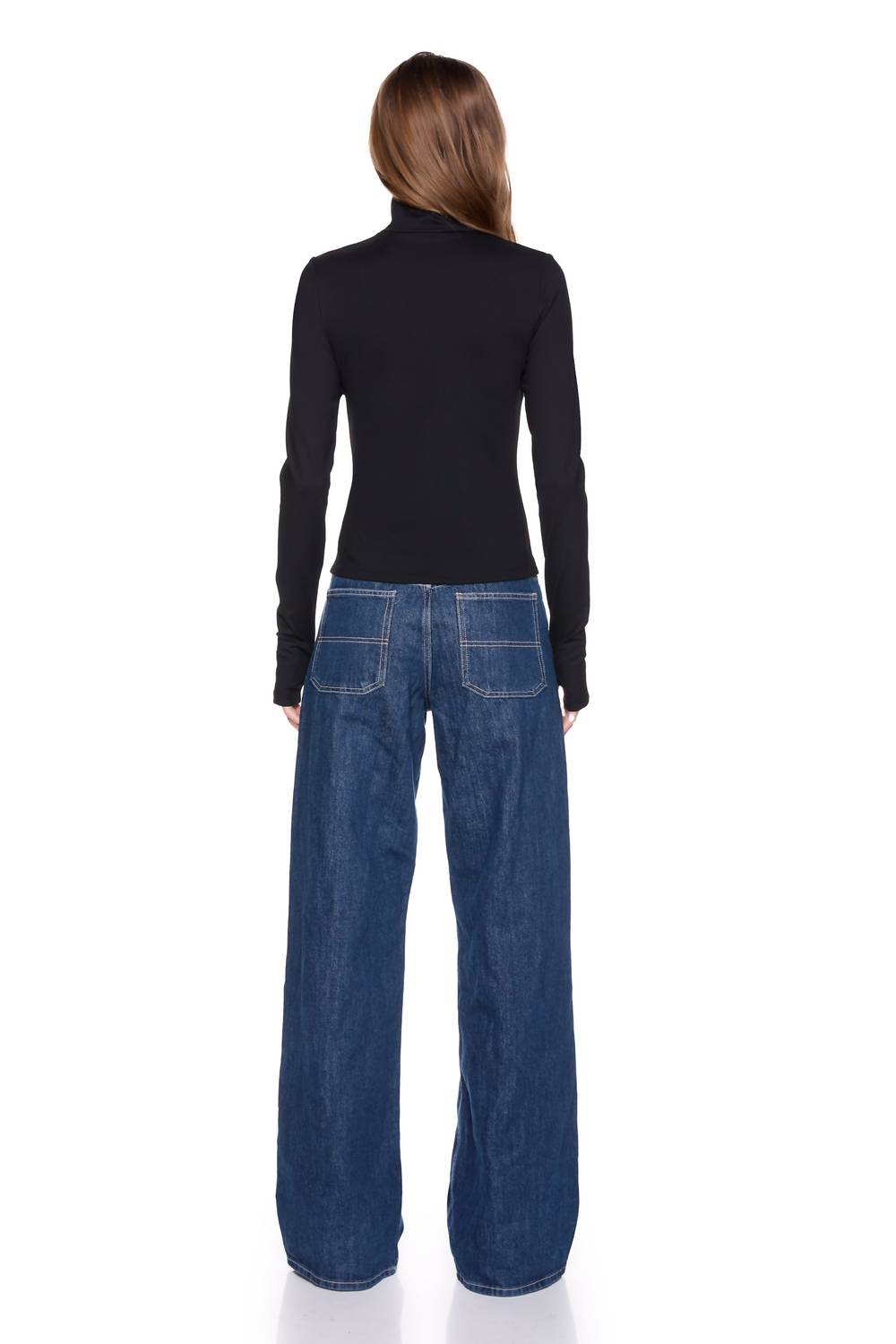 Susana Monaco - Mock Neck Thumb Hole Long Sleeve Top