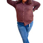 Entro - Bella Solid Textured Long Sleeve Button Up Top Plus