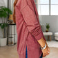 1 The Woman - Side Slits V-neck Loose Fit Tunic Top