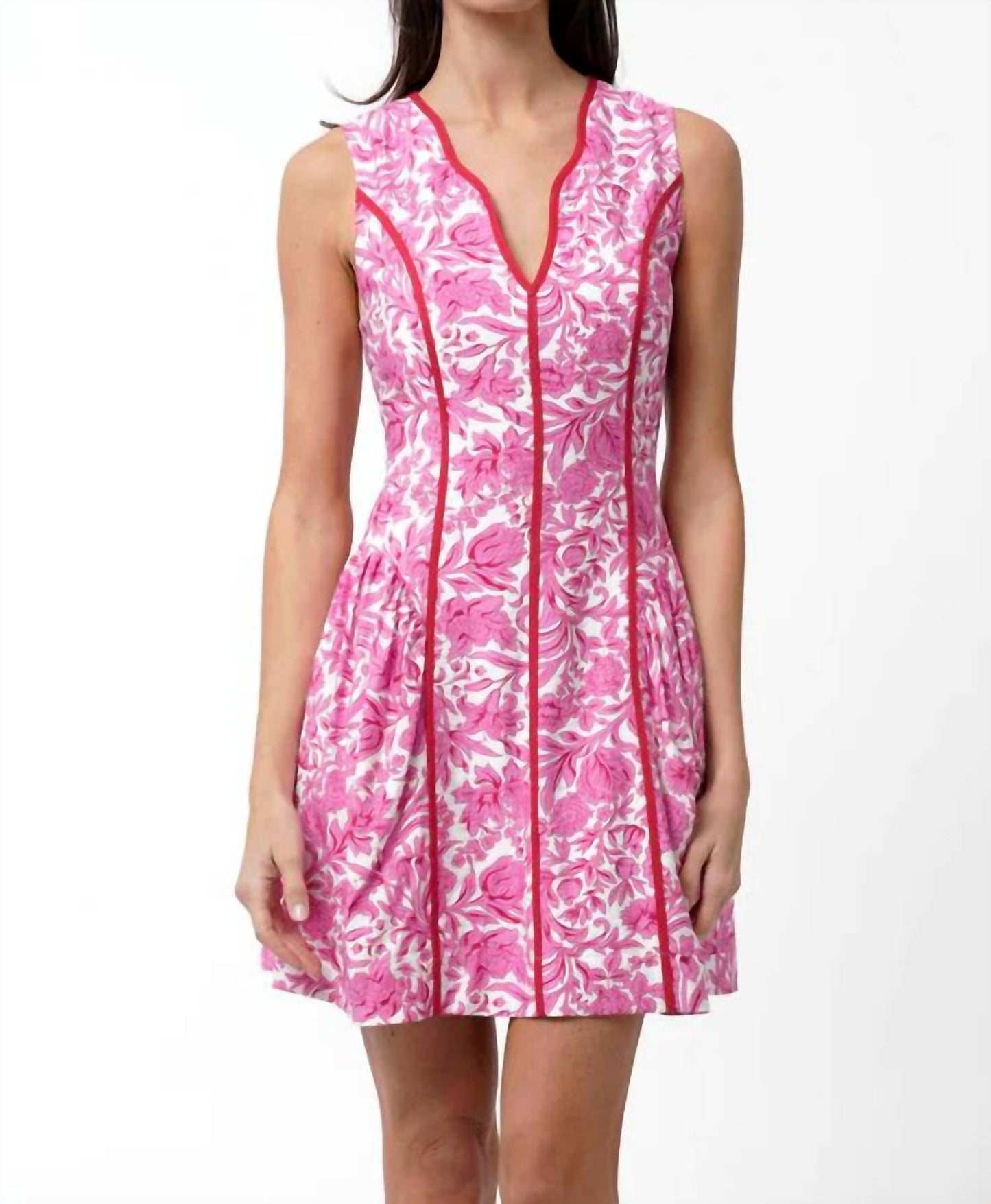 Adelyn Rae - Kendra Floral Scalloped Mini Dress