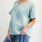 Easel - Embroidered Mineral Wash Boxy Top