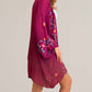 Leto - Women's Festival Floral Embroidered Anemone Kimono