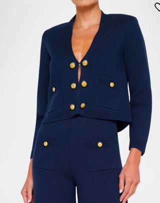 L'Agence - Catie V-neck Knit Blazer