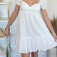 Olivaceous - Bardot Eyelet Babydoll Dress