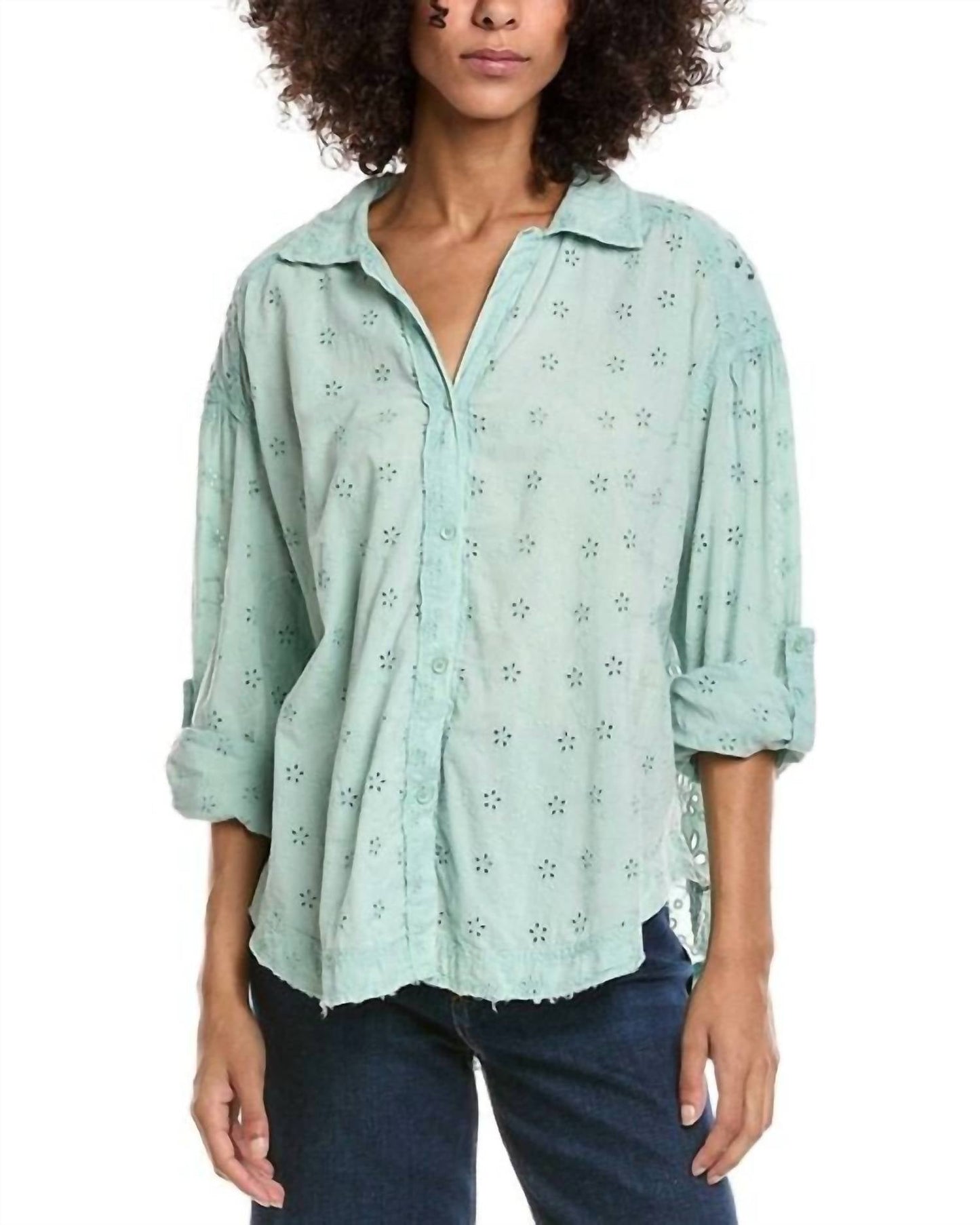 Free People - Mae Washed Eyelet Shirt