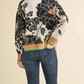 &Merci - Floral Knit Mock Neck Half Zip Pullover