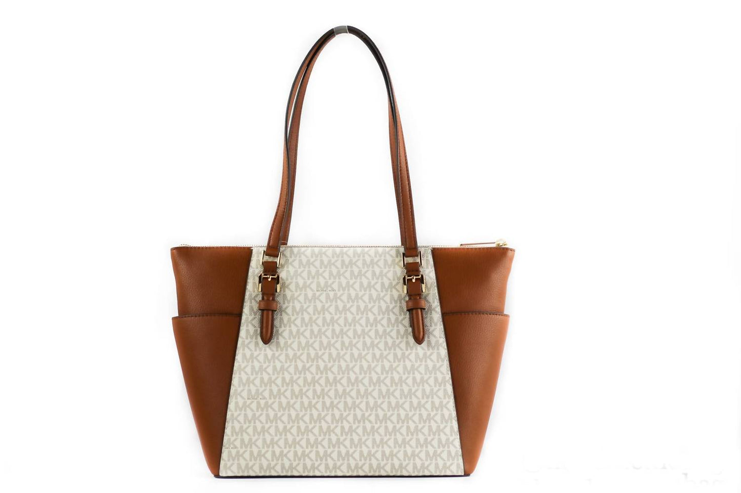 Michael Kors - Women's Charlotte Leather Top Zip Tote Handbag Bag Large