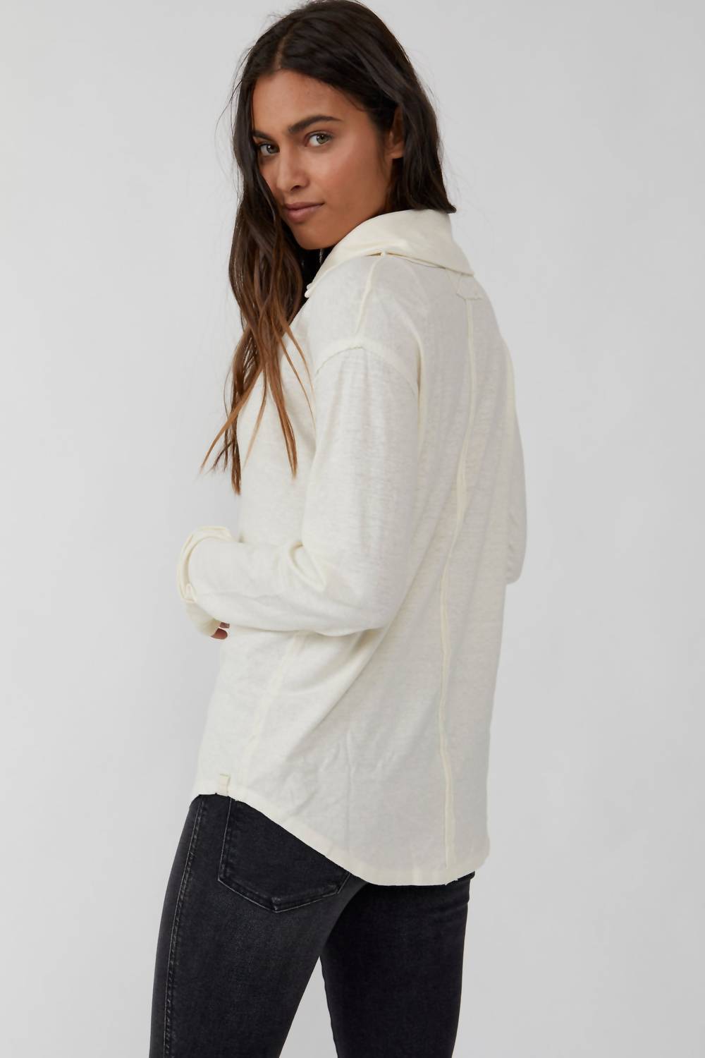Free People - Raina Johny Collar Long Sleeve Tee