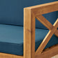 Radiat 5 Piece Outdoor L Shaped Sofa Set with Coffee Table and Water Resistant Cushions - Teak