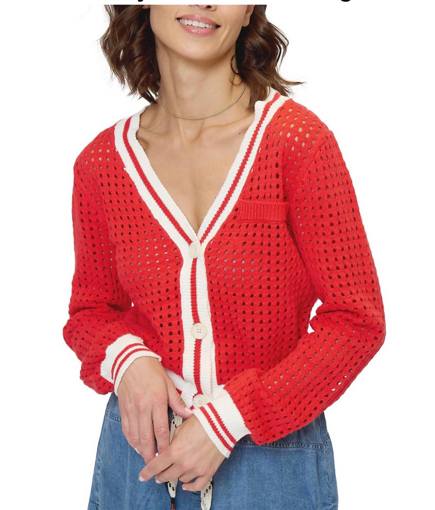Central Park West - Junie Varsity Mesh Cardigan