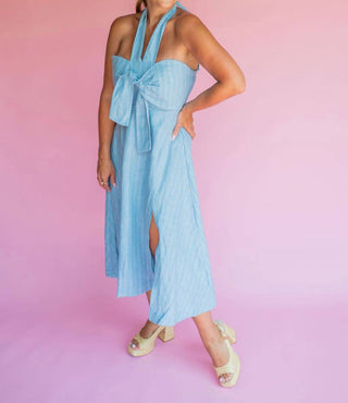 Aylaya - Pinstripe Halter Dress