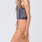 Entro - High Waist Grommet Mini Skirt