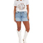 Flair Wear - Sequin Hound Dog V-Neck Tee