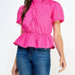Strut & Bolt - Cross Neck Puff Sleeve Blouse