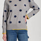 Apny - Long Sleeve Polka Dot Sweater
