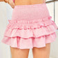 Day + Moon - Smocked Waist Ruffle Mini Skirt
