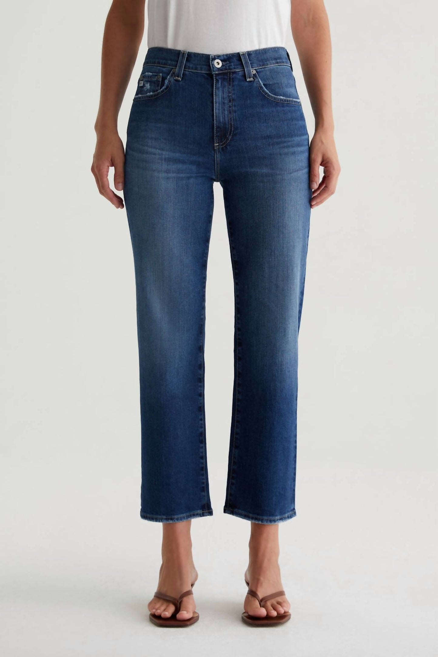 Ag Jeans - Brinley Mid Rise Straight Crop Jeans