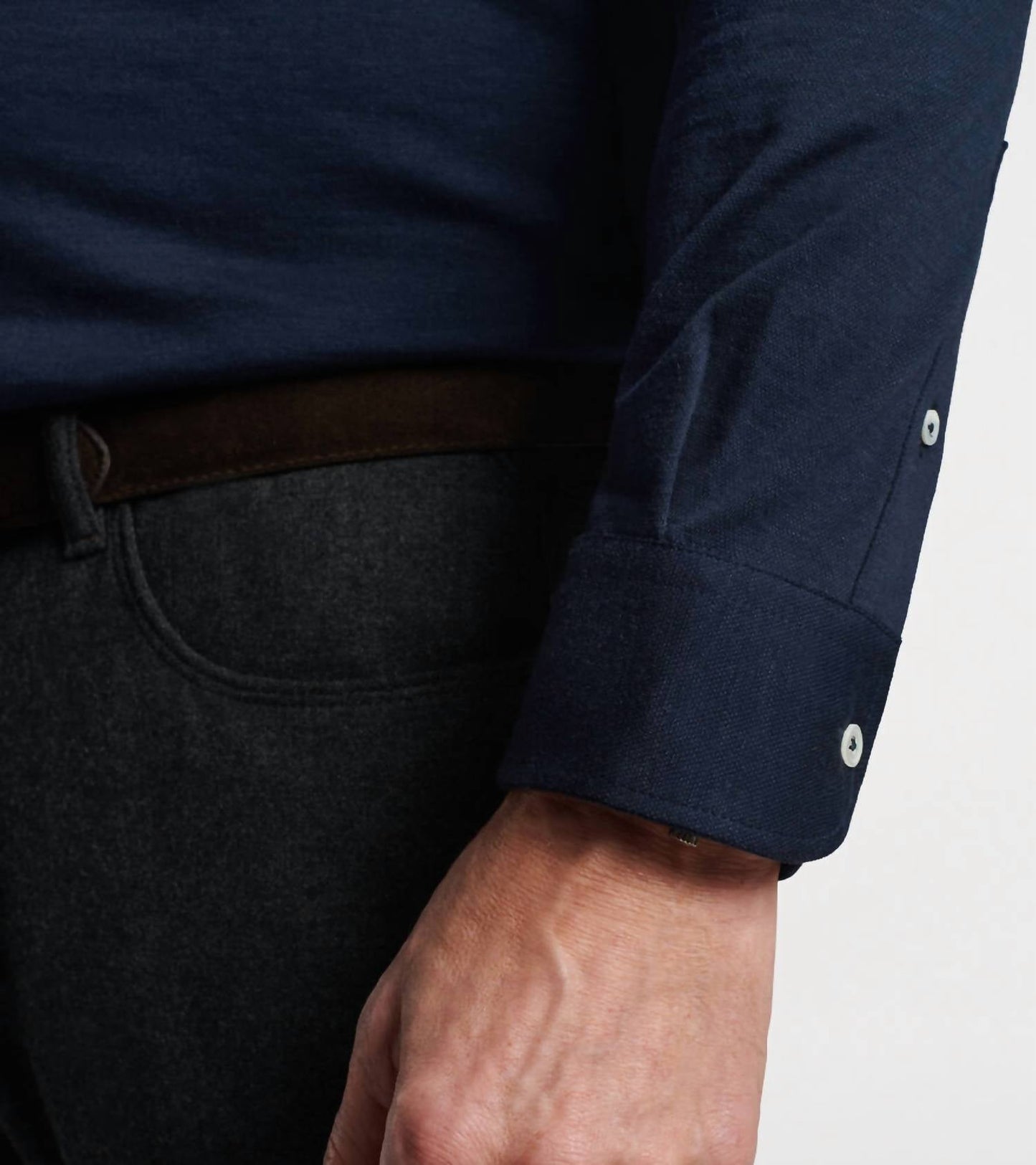 Peter Millar - Polo Amble de algodão e caxemira de manga comprida masculino