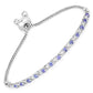 0.91 Carat Genuine Tanzanite .925 Sterling Silver Bracelet