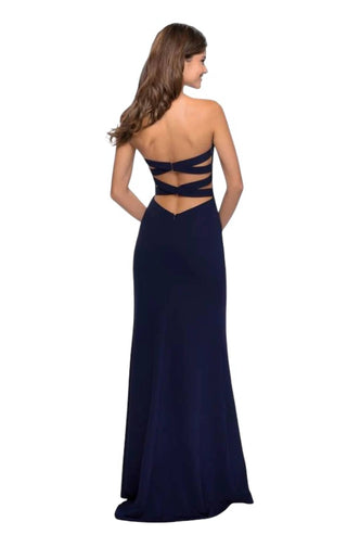 La Femme - Long Strapless Jersey Dress