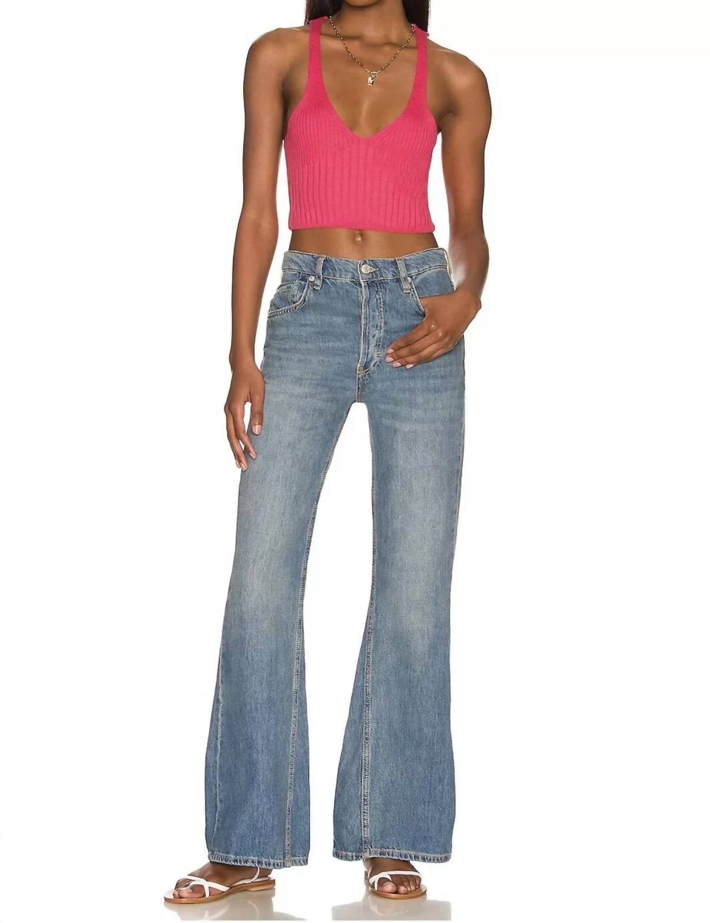 Free People - Calça jeans flare NEW DAWN