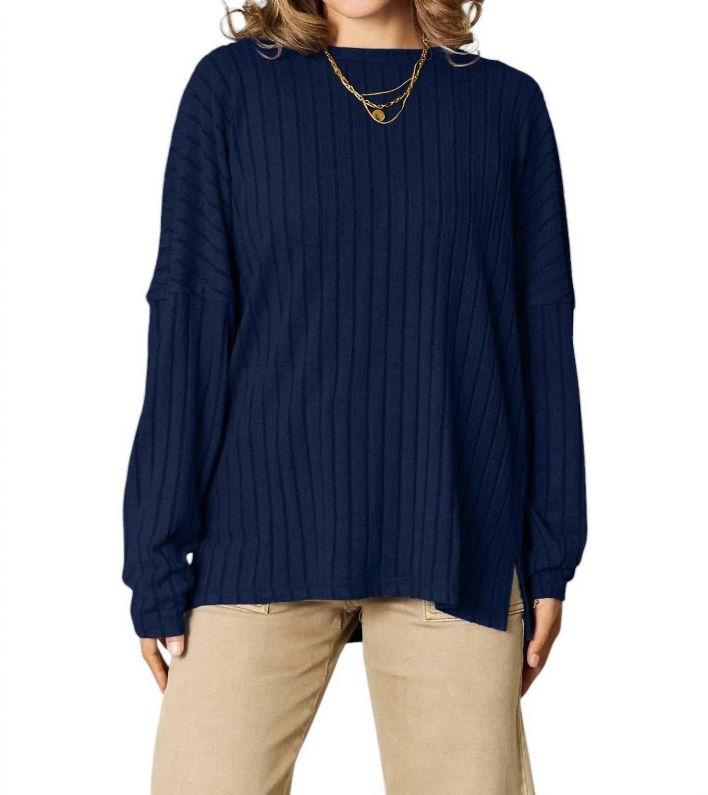 Basic Bae - Sophisticated Ribbed Knit Top