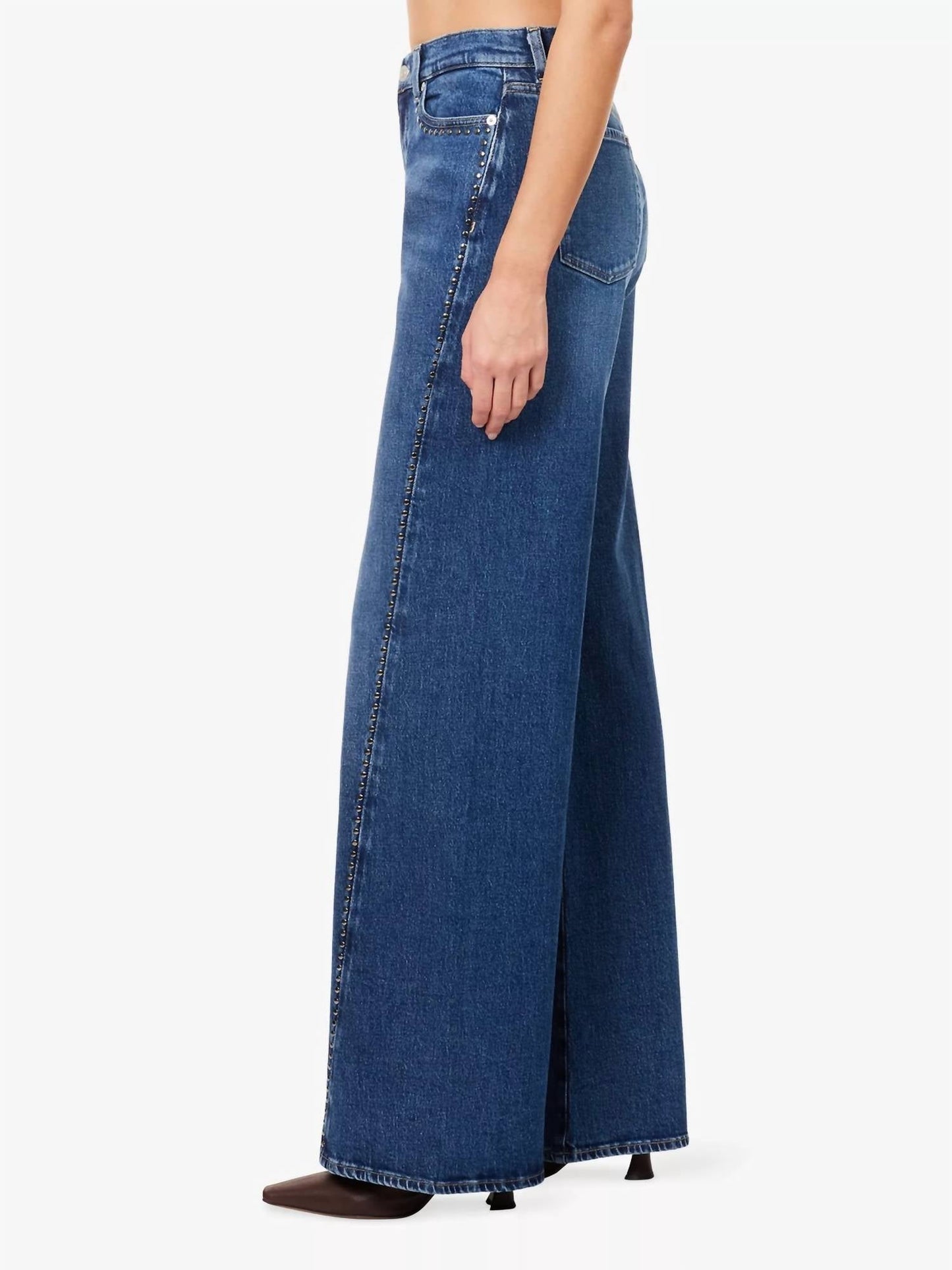 7 For All Mankind - Twisted Lotta With Studs Wide Leg Jeans
