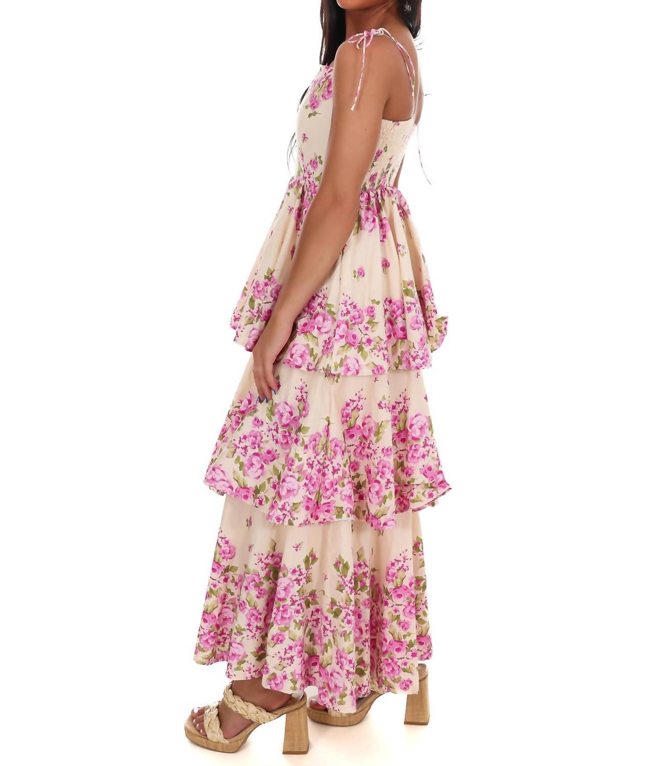 Flying Tomato - Sweet Stroll Floral Midi Dress